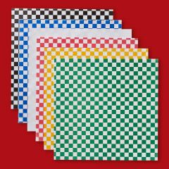 Fischer Paper Products 1618 Basket Liner 12"x12" Dry Wax, Red Checkered